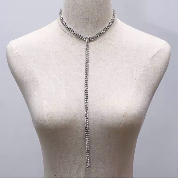 Rhinestone Choker Y Necklace for Women - Picture 2 of 3